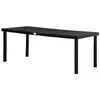 Image de Table de jardin rectangulaire pour 8 personnes en aluminium plateau PE à lattes aspect bois dim. 190L x 90l x 74H cm noir