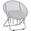 Image de Loveuse fauteuil rond de jardin fauteuil lune papasan pliable grand confort macramé coton polyester gris