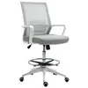 Image de Fauteuil de bureau chaise de bureau assise haute réglable dim. 64l x 59l x 104-124h cm pivotant 360° maille respirante gris