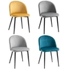 Image de Chaises de visiteur design scandinave - lot de 4 chaises - velours gris bleu canard moutarde
