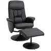 Image de Fauteuil relax inclinable pivotant style contemporain avec repose-pied revêtement synthétique noir
