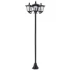 Image de Lampadaire de jardin luminaire extérieur solaire LED 3 têtes 120 Lm dim. 51,5L x 47l x 182,5H cm acier inox. plastique noir