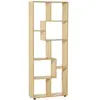 Image de Bibliothèque étagère meuble de rangement dim. 70L x 24l x 178H cm en zigazag et 8 espaces en panneau de particules naturel