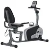 Image de Vélo d'appartement semi-allongé magnétique écran LCD multifonction selle dossier résistance réglable acier ABS gris noir
