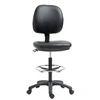 Image de Tabouret à roulettes réglable en hauteur 69-91 cm avec dossier inclinable et repose-pieds réglable