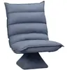Image de Fauteuil relax grand confort pivotant inclinaison réglable 5 niv. épais garnissage mousse haute densité tissu velours microfibre gris