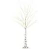 Image de Arbre lumineux LED bouleau - décoration lumineuse - 96 LEDS blanc chaud - norme IP 44 - usage intérieur/extérieur - 1,5H m - métal PP blanc