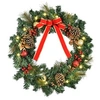 Image de Couronne de Noël artificielle lumineuse - Décoration de Noël LED - Ø 60 cm 20 LED blanc chaud - décoration incluse