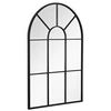 Image de Miroir mural aspect verrière style classique chic - dim. 60l x 90h cm - métal noir verre 3 mm