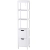 Image de Meuble colonne rangement salle de bain dim. 30L x 30l x 144H cm 2 tiroirs 3 étagères MDF blanc