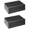 Image de Lot de 2 tables de chevet murales - lot de 2 tables de nuit - tiroir coulissant, plateau - panneaux particules noir