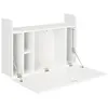 Image de Bureau mural pliable - table murale rabattable - 5 niches, étagère - panneaux particules blanc
