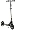 Image de Trottinette pliable enfant béquille double frein hauteur guidon réglable roulement PU abec-7 métal noir motif flammes