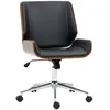 Image de Vinsetto Chaise de Bureau Fauteuil de Bureau Ergonomique Design Vintage Hauteur réglable pivotant 360° piètement chromé revêtement Coque en Bois Assise synthétique Noir et Marron en occasion ou reconditionné