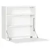Image de Bureau mural pliable - table murale rabattable - niche, 2 étagères - panneaux particules blanc