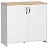 Image de Buffet 2 portes 2 étagères réglables panneaux particules blanc aspect bois clair