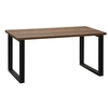 Image de Table basse rectangulaire style industriel dim. 100L x 60l x 50H cm métal noir MDF aspect bois de noyer