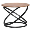 Image de Table basse ronde design industriel néo-rétro Ø 60 X 46H cm acier anneaux noir aspect chêne clair