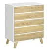 Image de Commode design scandinave - 6 tiroirs - mdf panneaux blanc aspect chêne clair