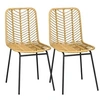Image de Lot de 2 chaises de jardin style colonial piètement acier noir résine tressée aspect rotin