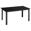 Image de Table de jardin rectangulaire 6 personnes plateau verre trempé noir 150L x 90l x 74H cm