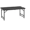 Image de Table de jardin pliable 4 personnes table de camping pliable hauteur réglable acier époxy plateau HDPE aspect bois gris