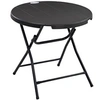 Image de Table de jardin pliable 4 personnes table ronde pliante Ø 80 cm acier époxy plateau HDPE aspect bois gris