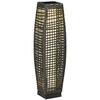 Image de Lampadaire LED solaire de jardin style colonial dim. 21L x 21l x 78H cm résine tressée filaire grise