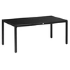 Image de Table de jardin rectangulaire 8 personnes plateau verre trempé noir 180L x 80l x 72H cm