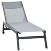 Image de Bain de soleil L. 164 cm gris en aluminium H. 90 cm non empilable non pliable
