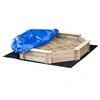 Image de Bac à sable bois octogonal dim. 139,5L x 139,5l x 21,5H cm - 4 bancs - bâche de couverture, non tissé de sol inclus - bois sapin