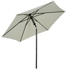 Image de Parasol inclinable octogonal Ø 2,65 x 2,35H m métal époxy noir polyester haute densité 180 g/m² gris clair