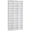 Image de Etagère rangement cd/dvd meuble de rangement pour 1116 cds 33 compartiments réglables en hauteur 102 x 24 x 195 cm blanc