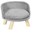 Image de Canapé lit panier pour chien design scandinave coussin moelleux amovible pieds en bois Ø 40,5 x 33H cm gris