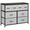 Image de Commode meuble de rangement 8 tiroirs - dim. 100L x 30l x 78H cm - structure acier noir tissu pliant gris
