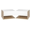 Image de Lot de 2 tables de chevet murales - lot de 2 tables de nuit - tiroir coulissant, étagère - aspect chêne clair blanc