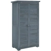 Image de Armoire de jardin abri jardin remise pour outils sur pied 2 étagères portes persiennes toit bitumé étanche bois sapin pré-huilé gris