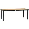 Image de Table de jardin rectangulaire pour 8 personnes en aluminium noir 190L x 90l x 74H cm