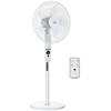 Image de Ventilateur sur pied Ø 44 cm hauteur réglable oscillant silencieux 45 W avec télécommande minuterie 3 modes 3 vitesses blanc