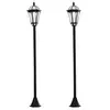 Image de Lot de 2 luminaires extérieurs solaires lampadaires lanternes classiques LED 15 Lm Ø 18,5 x 129H cm noir