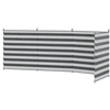Image de Paravent brise-vue de camping portable pliable avec sac de transport et poteaux dim. 540 cm x 150 cm acier polyester gris blanc rayé