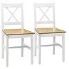 Image de Lot de 2 chaises de salle à manger esprit campagne dossier croisé bois pin blanc