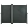 Image de Double store latéral brise-vue paravent rétractable dim. 6L x 1,60H m polyester anti-UV haute densité gris