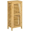 Image de Meuble bas de salle de bain une porte - étagère réglable - bois de bambou verni