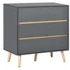 Image de Commode 3 tiroirs design scandinave panneaux particules gris aspect bois clair