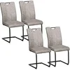 Image de Lot de 4 chaise en acier non empilable non pliable H. 47 cm interieur gris