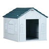 Image de Niche pour chien design maisonnette - dim. 65L x 75l x 63H cm - PP bleu blanc