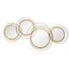 Image de Lot de 4 miroirs ronds muraux Ø 30, 24, 21 cm crochet visserie incluse métal doré