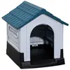 Image de Niche pour chien - dim. 64L x 57l x 66H cm - PP bleu blanc