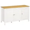 Image de Buffet bas style classique chic - 3 portes, 2 étagères réglables - MDF panneaux blanc aspect bois clair